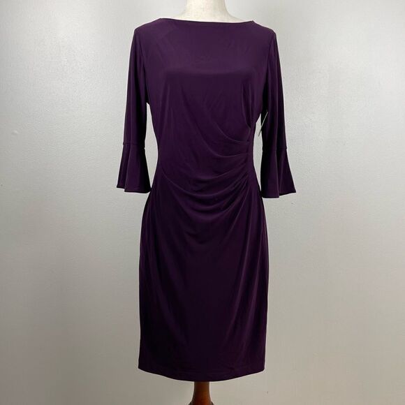 NWT Anne Klein Purple Midi Dress Size 10 - Picture 1 of 9
